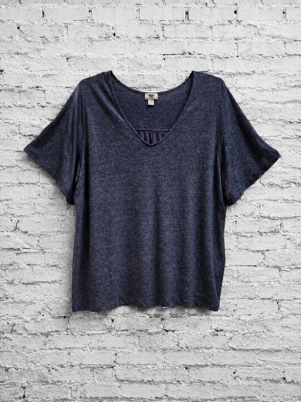 Old Navy Bluesday Knit/Gauzy Short Sleeve Woman's Top - XXL